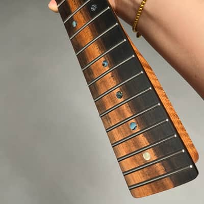 AAAAA Tele Ebony Fretboard Roasted flame Maple Electric Guitar Neck Radius 12inch Round stainless steel 22 frets hole 10mm Radius: 12 inches image 7