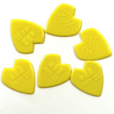 Dunlop Guitar Picks Kirk Hammett Metallica 6 Pack Jazz III Size Yellow Sparkle