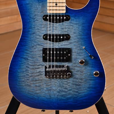 Schecter Custom Shop Sunset Custom II HSS Maple Neck Transparent Sky Blue image 11
