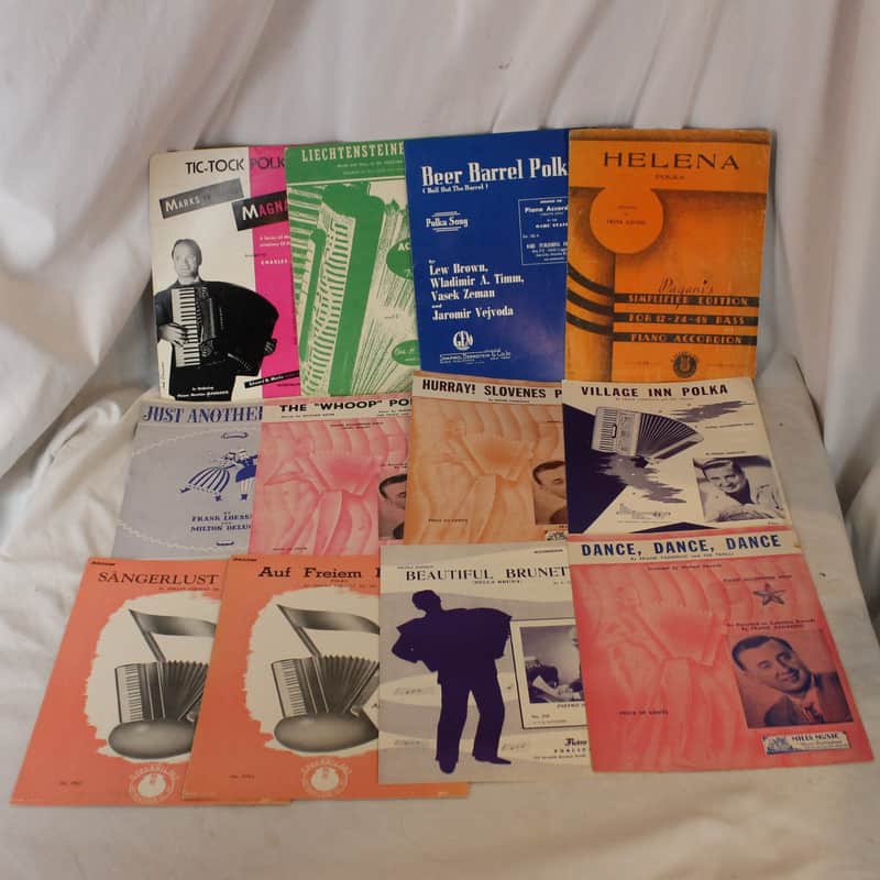 Lot of 12 Used Vintage Accordion Sheets - Polka Time! (Shapiro, Marks, Hansen) image 1