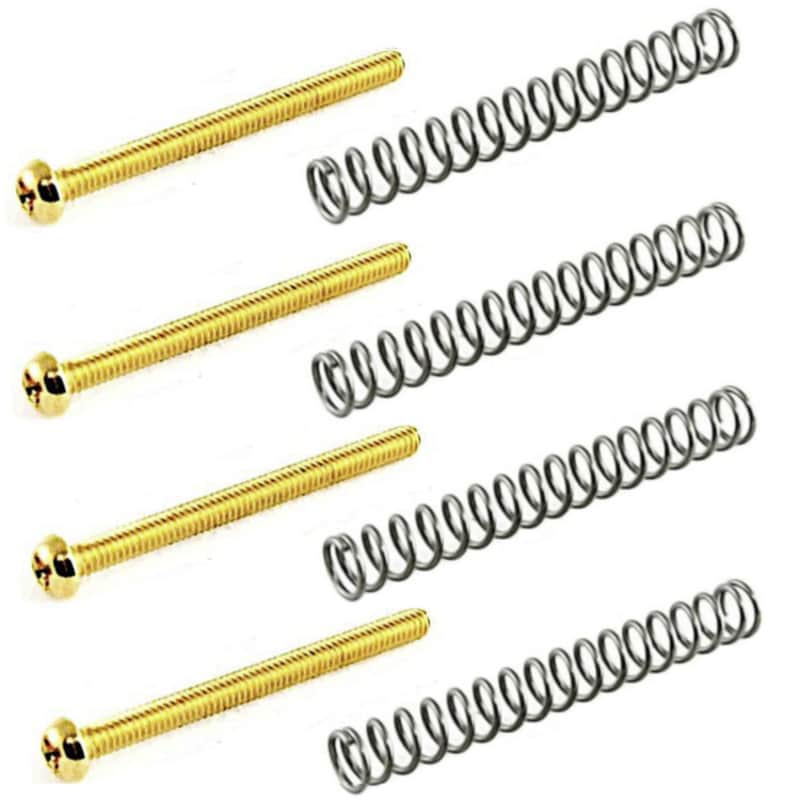 Humbucker Pickup Height Adjustment Screws w/ Springs (4) Gold image 1