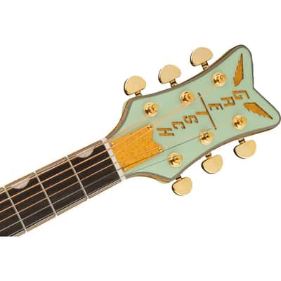 Gretsch G5021E Rancher 6-String Right-Handed Penguin Parlor Acoustic-Electric Guitar with Laminated Maple Body and Gloss Finish (Mint Metallic) image 5