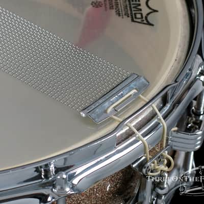 1960s Ludwig Pre-Serial Downbeat Snare Drum Keystone Champagne :  4 x 14 image 12