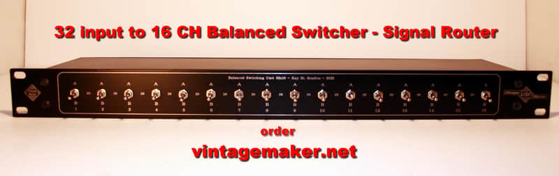 1U Rack 32x16 Analog Stereo Balanced passive Line Instrument switching device Signal Line Switcher DSUB Tascam image 1