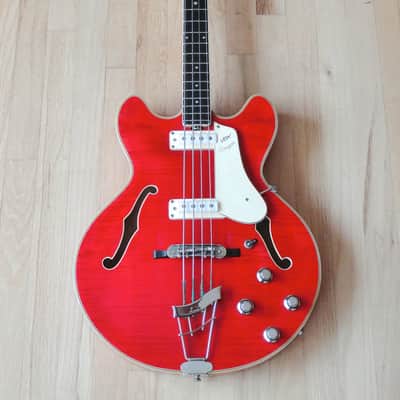 1960s Vox Cougar V214 Vintage Electric Bass Guitar Eko Italy Cherry Minty w/ohsc image 2