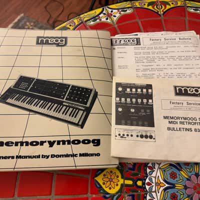 Moog MemoryMoog Original Owners Manual + Additional Lit