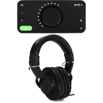 Audient EVO 4 USB Audio Interface and Audio-Technica ATH-M20x Headphones image 2