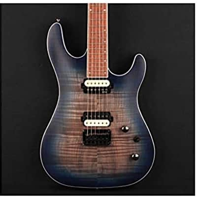 Cort KX Series KX300OPCB, Mahogany Body w/ Spalted Maple Top, EMG, Open Pore Cobalt Burst image 8