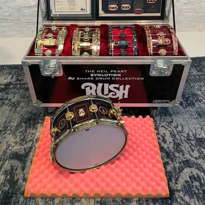 DW Neil Peart Rush “SUPER” Evolution Snare Drum Collection Featuring a total of 5 (five) Snares 1995-2004-2007-2010-2016 - Custom image 1