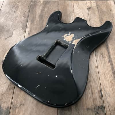 FRANCHIN Mercury guitar body Heavy Relic Aged Black 100% Nitro Lacquer HSS Light Weight Poplar Stratocaster-Strat-S-Style Made in Italy - Stock piece #22990626 image 9