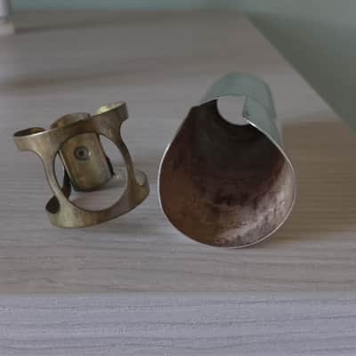 Selmer compatible brass cap and ligature vintage for tenor saxophone mouthpiece. image 3