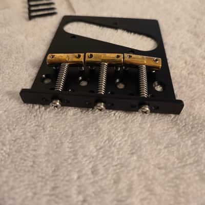 Hipshot Telecaster 3-Saddle Retrofit Bridge - 4-Hole Mount 2020s - Black image 4