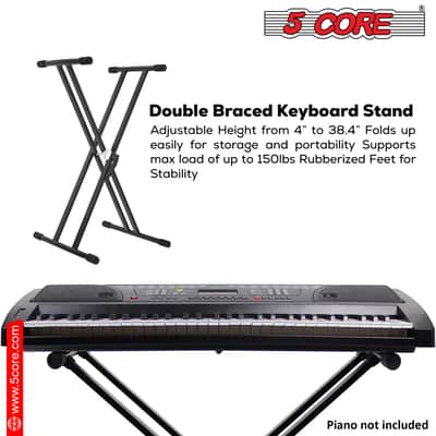 5 Core Keyboard Stand Dual X Shape Gear Adjustable Foldable Portable Key Board DJ Controller Stands image 4