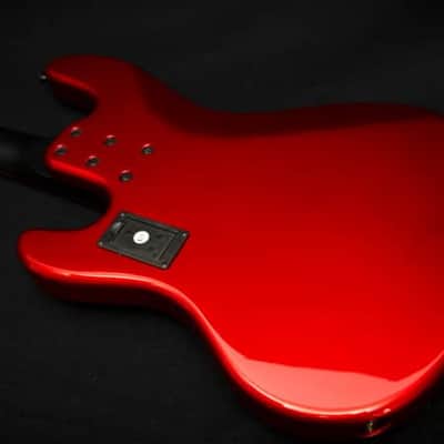 Sandberg California II / TM / Blacklabel PUs / 4-String 34″ / Highgloss Metallic Red / Alder Body / Pau Ferro FB / Varied Dot Inlays / Black Head Stock / Black Hardware / Active 2-EQ / Split Switch / Black Pickguard - 8.3 pounds SN 50005 image 4