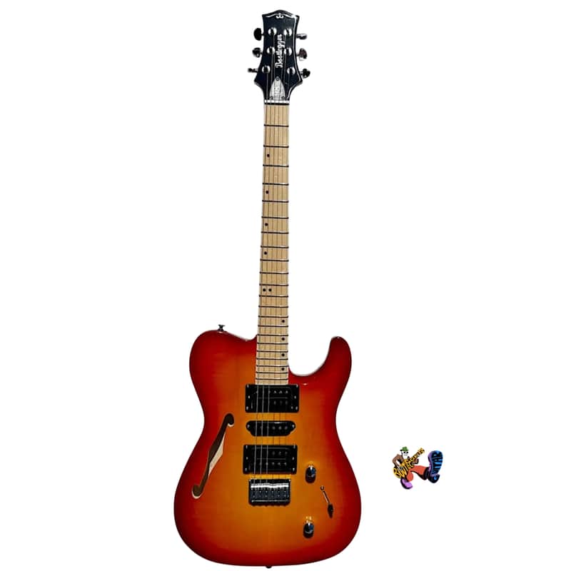 BootLegger Guitar Rye Memphis 2023 Deep Green - HSH - Coil Split - Red Burst - Case - Tele Style image 1