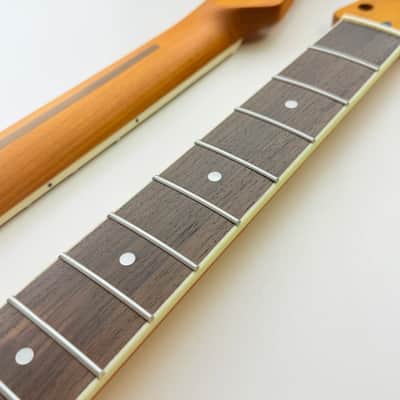 Roasted Maple Telecaster Style Guitar Neck, 22 Frets, Rosewood Fingerboard image 6