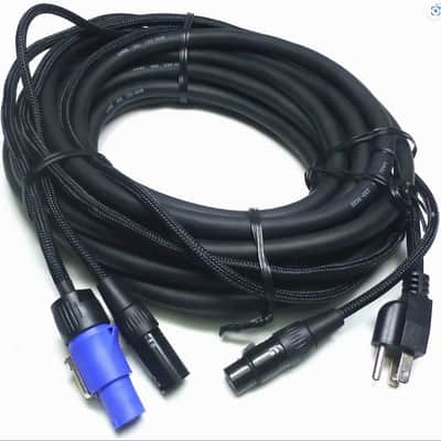 LASE 50 Ft (15.2M) Siamese PowerCon AC & XLR Audio Combo Cable (Powered Speakers image 1
