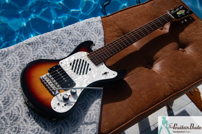 Classic "Marine Rider" - Mosrite Copy Travel Guitar - Made in Japan - Pro Set Up w Perfect Frets/Action/Intonation! Perfect for Travel or Kids image 1