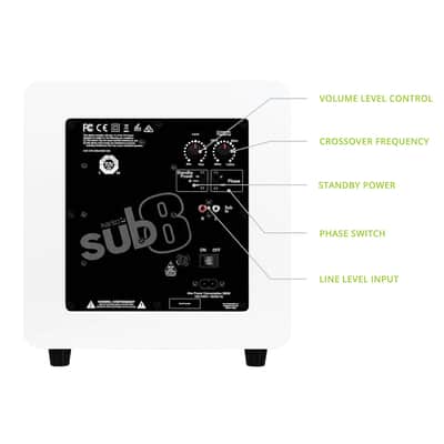 Kanto: SUB8V Powered Subwoofer - Matte White (SUB8VMW) image 3