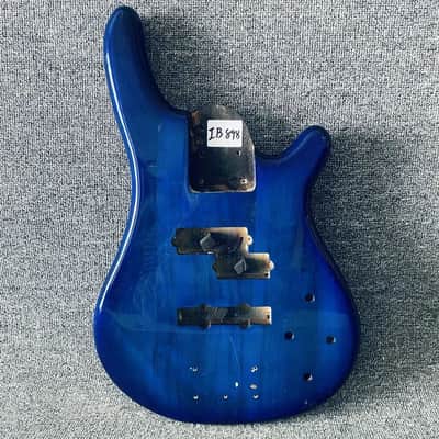 Transparent Blue 4 String Bass Basswood Body image 1