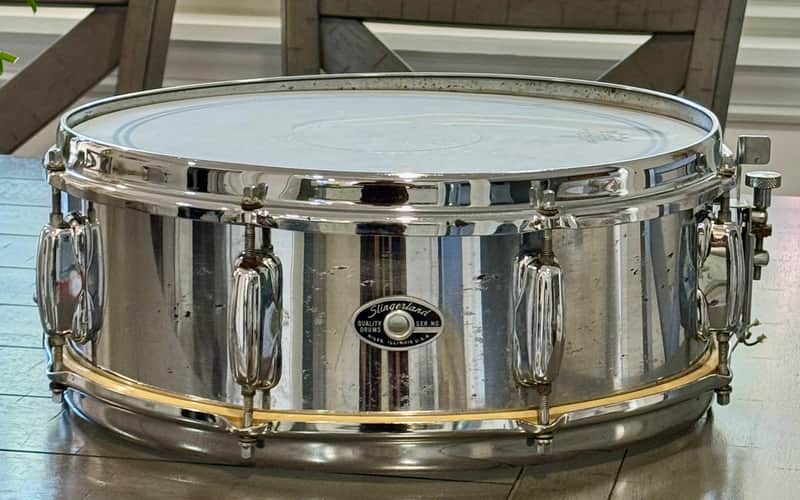 Slingerland No. 141 Festival Model 5x14" 8-Lug Chrome Over Steel Snare Drum with Rapid Strainer 1973 - 1979 - Chrome image 1