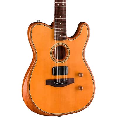 Fender Acoustasonic Standard Telecaster Electric Guitar. Aged Natural image 2