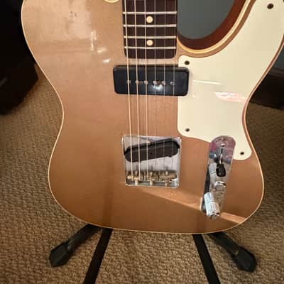 Fender Custom Shop P90 Mahogany Telecaster Journeyman Relic 2020 Aged Firemist Gold image 5