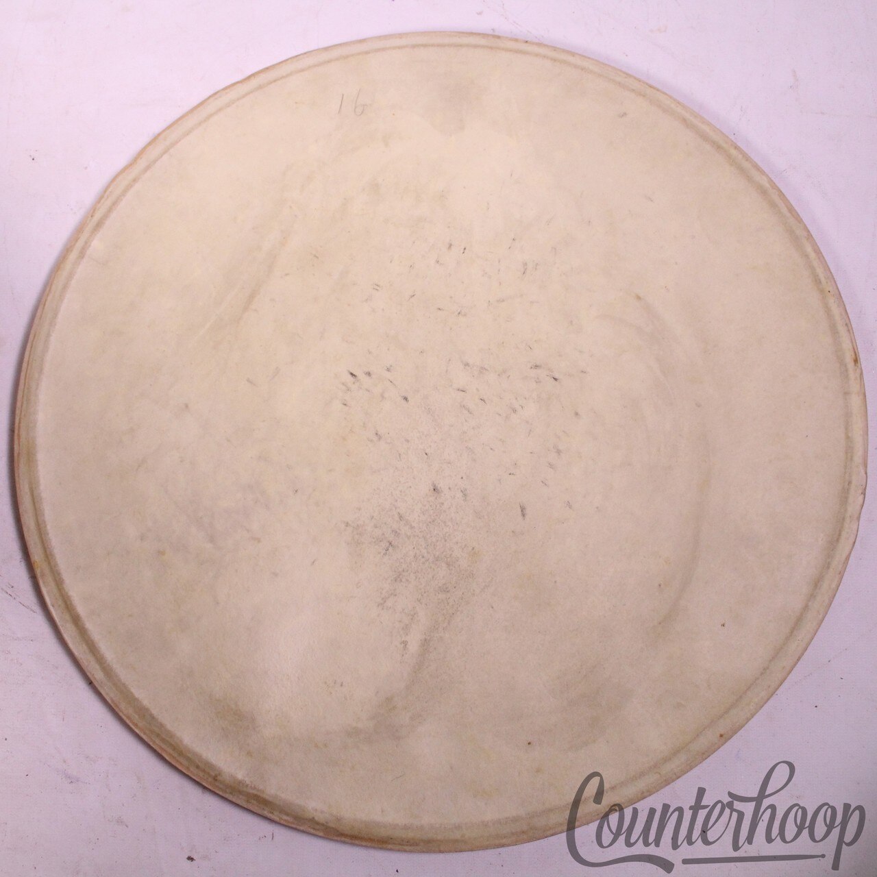 Ludwig 16"Floor Tom Calf Skin Drum Head Batter/Resonant USA Vintage 40s 2p Maple — main photograph