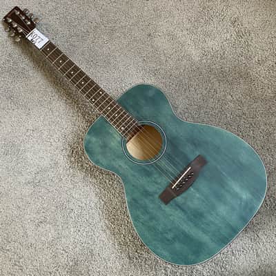 S.Yairi 40 Inch OM Acoustic Guitar in Blue Green, Spruce Top, Rosewood Fingerboard image 2