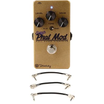 Keeley Super Phat Mod Full Range Transparent Overdrive Pedal with 3 Patch Cables image 1
