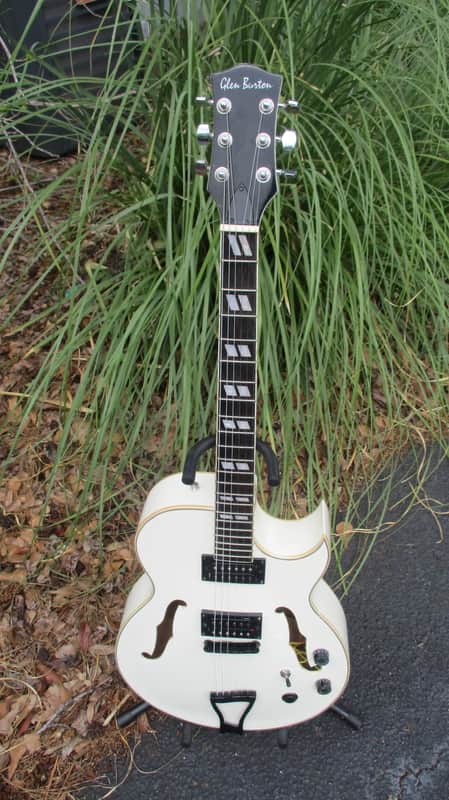 Glen Burton GE775-CHIC-WHB"Chicago" Hollowbody Electric Guitar~White~Upgrades~Kill Switch~Semi~ image 1