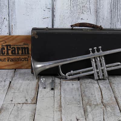 M. Koriot Vintage United States France Bb Silver Trumpet with Hardshell Case image 2