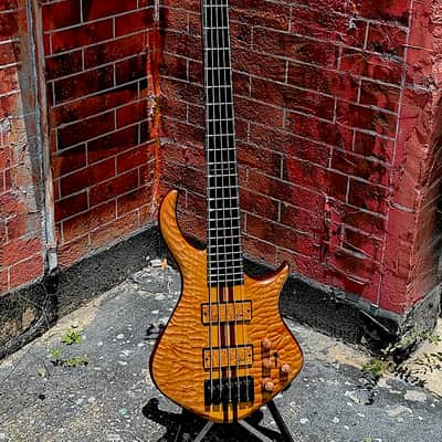 Warrior Dran Michael 5-String Bass 2020 - outstanding Quilty Maple example boy do we luv these Basses ! image 2