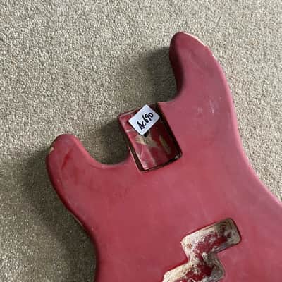 Red Left Handed 4 String Precision Bass Style Body image 5