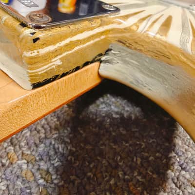Fender FSR "Splattercaster" Standard Splatter Stratocaster with Rosewood Fretboard 2003 - 2004 - Olympic White, Aztec Gold, and Inca Silver Swirl over Black image 15