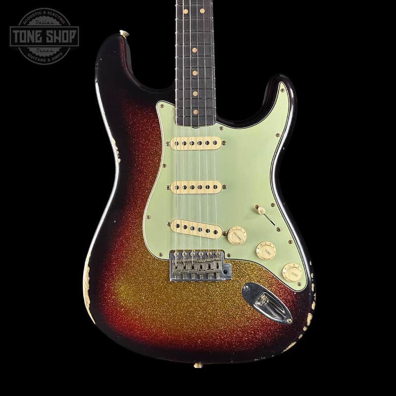 Fender Custom Shop 1963 Stratocaster Relic 3 Tone Sunburst Sparkle w/case TSLTD2OF10 image 1