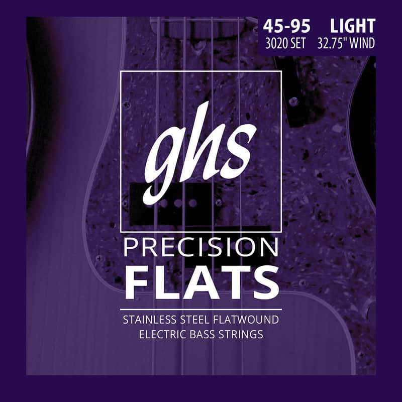 GHS Precision Flats 3020, 4-String 45-95, Short Scale image 1