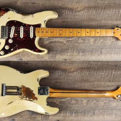 MyDream Partcaster Custom Built - Aged White over Sunburst Hepcat L-Series image 1