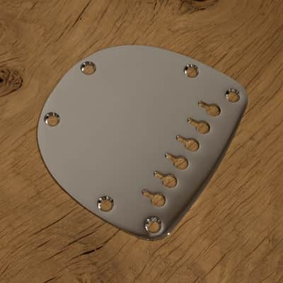HERAD Fender/Squier Bass VI Hardtail Conversion Plate. Regular Break Angle. Mirror Polished Chrome Plated. image 4