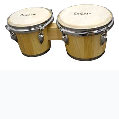 De Rosa BOG0708-NT Deluxe Bongo w/Standard Drum Key - Natural image 1