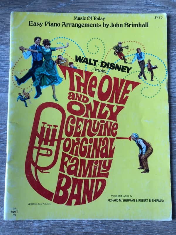 Walt Disney Tab Music of Today (1968) Easy Piano / Lyric Arrangements The One & Only Genuine Original Family Band image 1