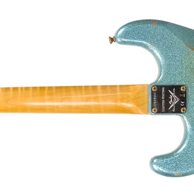 Fender CUSTOM SHOP STRAT 1965 LTD USA 3S TREM RW #CZ548544 - RELIC DAPHNE BLUE SPARKLE image 2