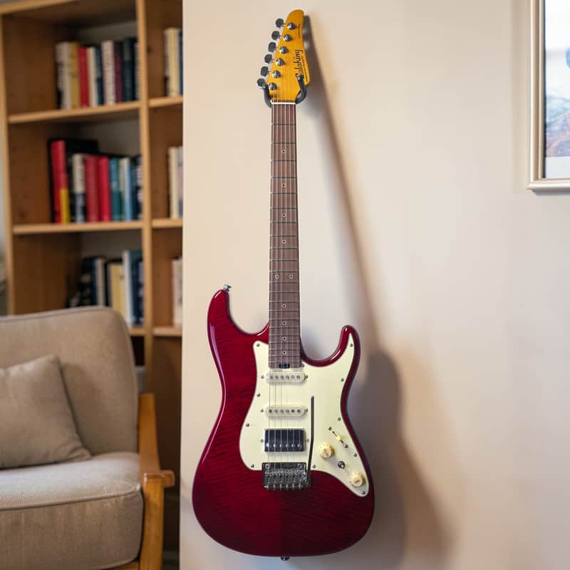 Electric Guitar Soloking MS-11 Classic MKII in Transparent Red with Rosewood FB and 5A Flame Top Nafiri Special Run image 1