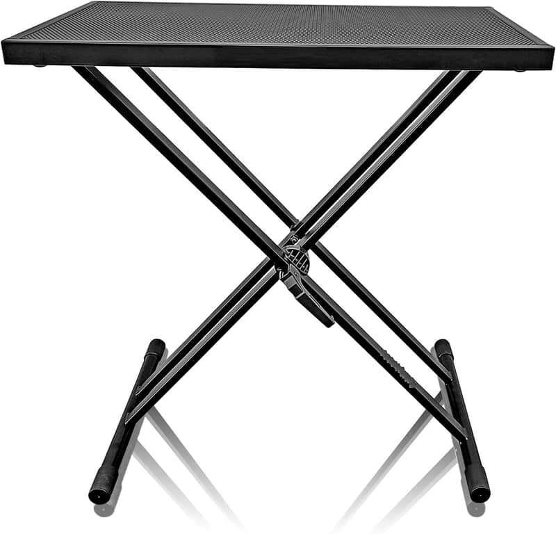 Lightweight 28x16 Portable DJ Table Stand | DJ booth with Double-X Keyboard Stand | DJ Laptop and Controller Stand | Midi Keyboard Stand | Audio Mixer Stand, DJ Desk, DJ Synth Stand image 1