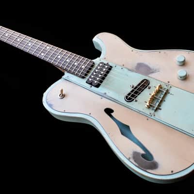 Dax&Co. Ironhorse Deluxe 2022 Aqua/Cream Guitar W/ Hardshell Case & COA! image 10