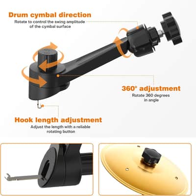 Car Cymbal Air Vent, Mini Drum Crash Cymbal Set with Mini Drum Stick, Funny Musical Instruments Gadget for Drummer Music Lovers Gift, Compact Durable Car Accessory for Most Vehicles(Gold) image 3