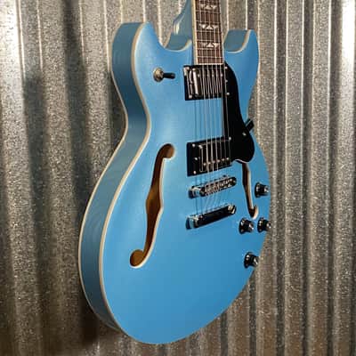 Westcreek Guitars 333 Semi Hollow Body Double Cutaway Blue #0018 Used image 4