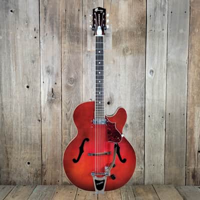 Harmony Rocket H53 1959-1965 with Bigsby with Floating Jazz Pickup - Nickel - Red image 2