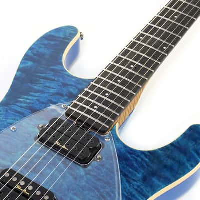 Ernie Ball Music Man Steve Morse SM-Y2D - Diablo Blue - Quilt - H00559 image 8