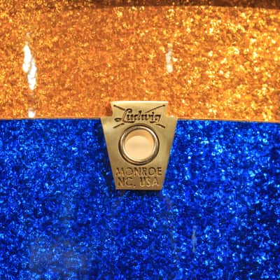 Ludwig Classic Maple Triband Blue/Gold Sparkle Downbeat 3pcs (12-14-20) - New! image 4